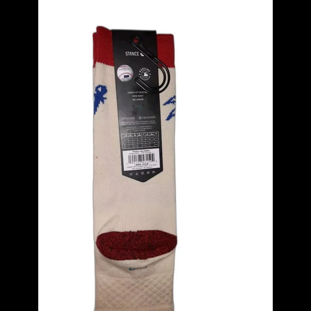 Stance MLB Philadelphia Phillies Hey Batter Socks Size L 9-13 NWT
